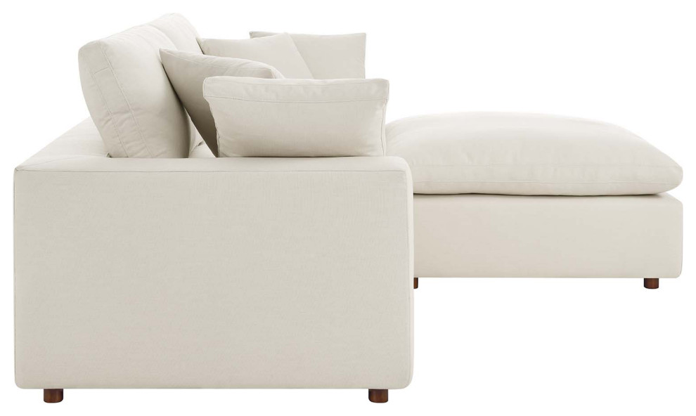 Commix Down Filled Overstuffed Sectional Sofa   Light Beige   Transitional   Sectional Sofas   by First of a Kind USA Inc  Houzz