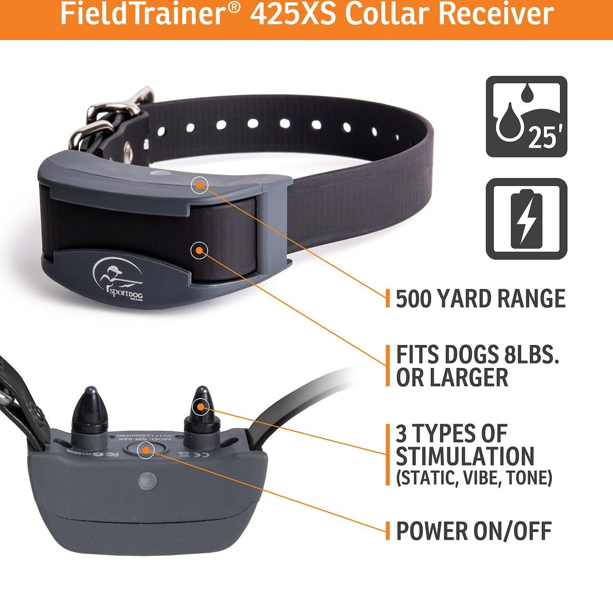 SportDOG FieldTrainer 425XS Waterproof Stubborn Dog E-Collar