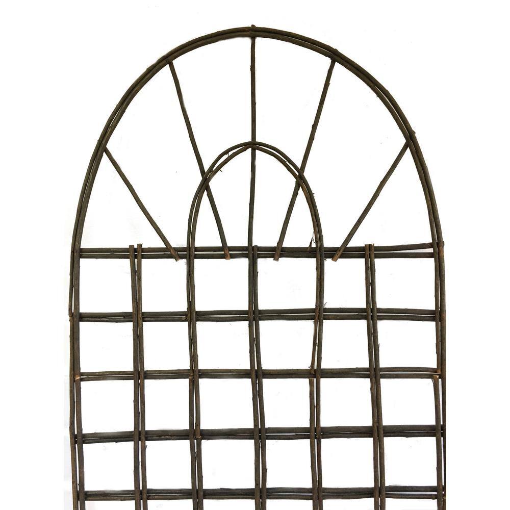 Master Garden Products 72 in. H x 24 in. W Willow Round Top Lattice Trellis WLT-72R