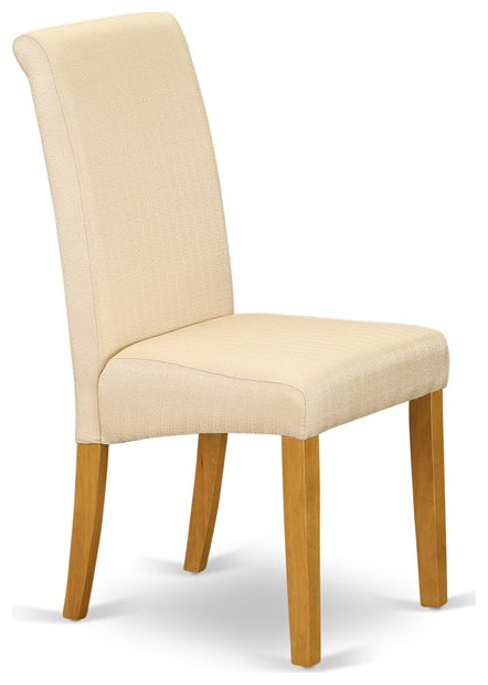 East West Furniture Barry 42 quotWood Dining Chairs in Oak/Beige (Set of 2)   Transitional   Dining Chairs   by Homesquare  Houzz