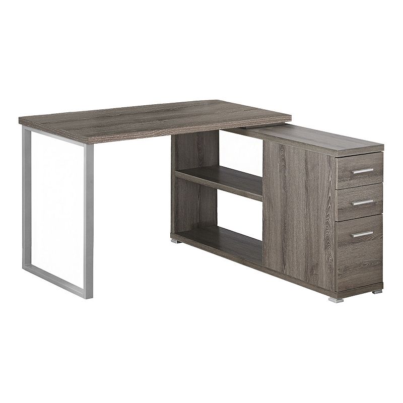 47.25 Mink Gray Contemporary L Shaped Computer Desk