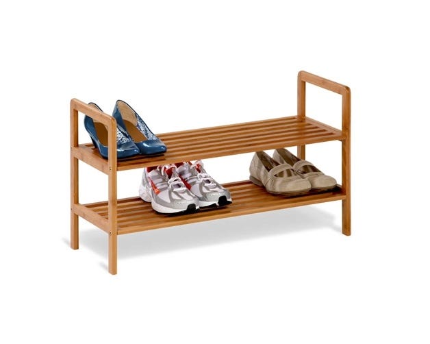 HoneyCanDo 2Tier Bamboo Shoe Storage Rack SHO01600