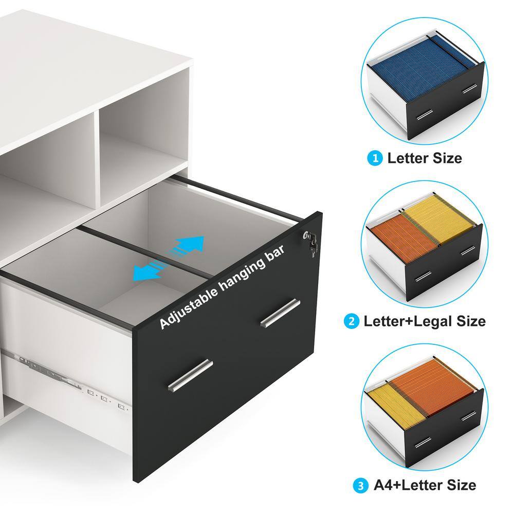 BYBLIGHT Atencio White Mobile File-Cabinet with Lock and Drawer BB-C0312XF