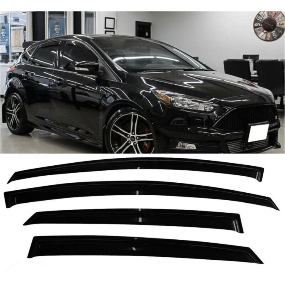 For 12-18 Ford Focus Acrylic Window Visor Vent Sun Rain Deflector Guard 4Pcs Set