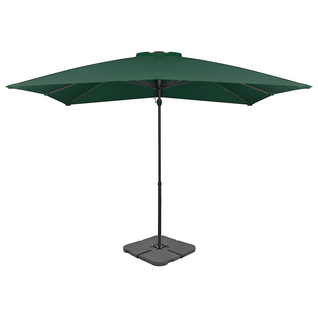 Outdoor Green Umbrella With Portable Base