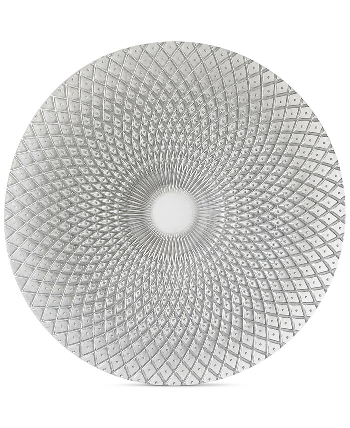 American Atelier Jay Import Glass Spiro Silver-Tone Charger Plate