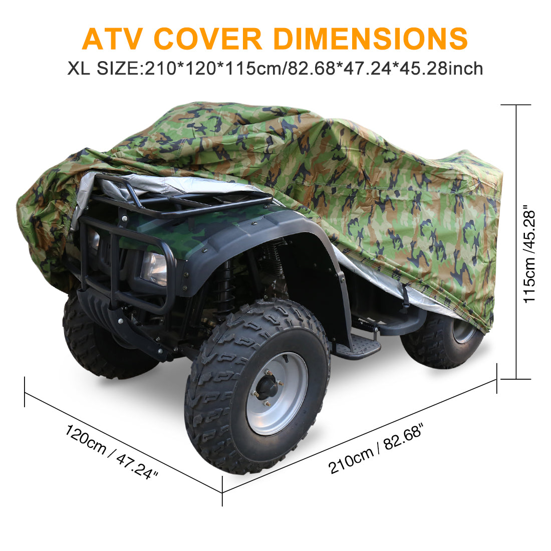 XL Size Camo Pattern Quad ATV Cover Waterproof for Polaris Honda Yamaha Can-Am Suzuki