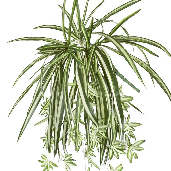 Artificial Spider Plant Leaf Hanging Greenery Foliage Bush 26in