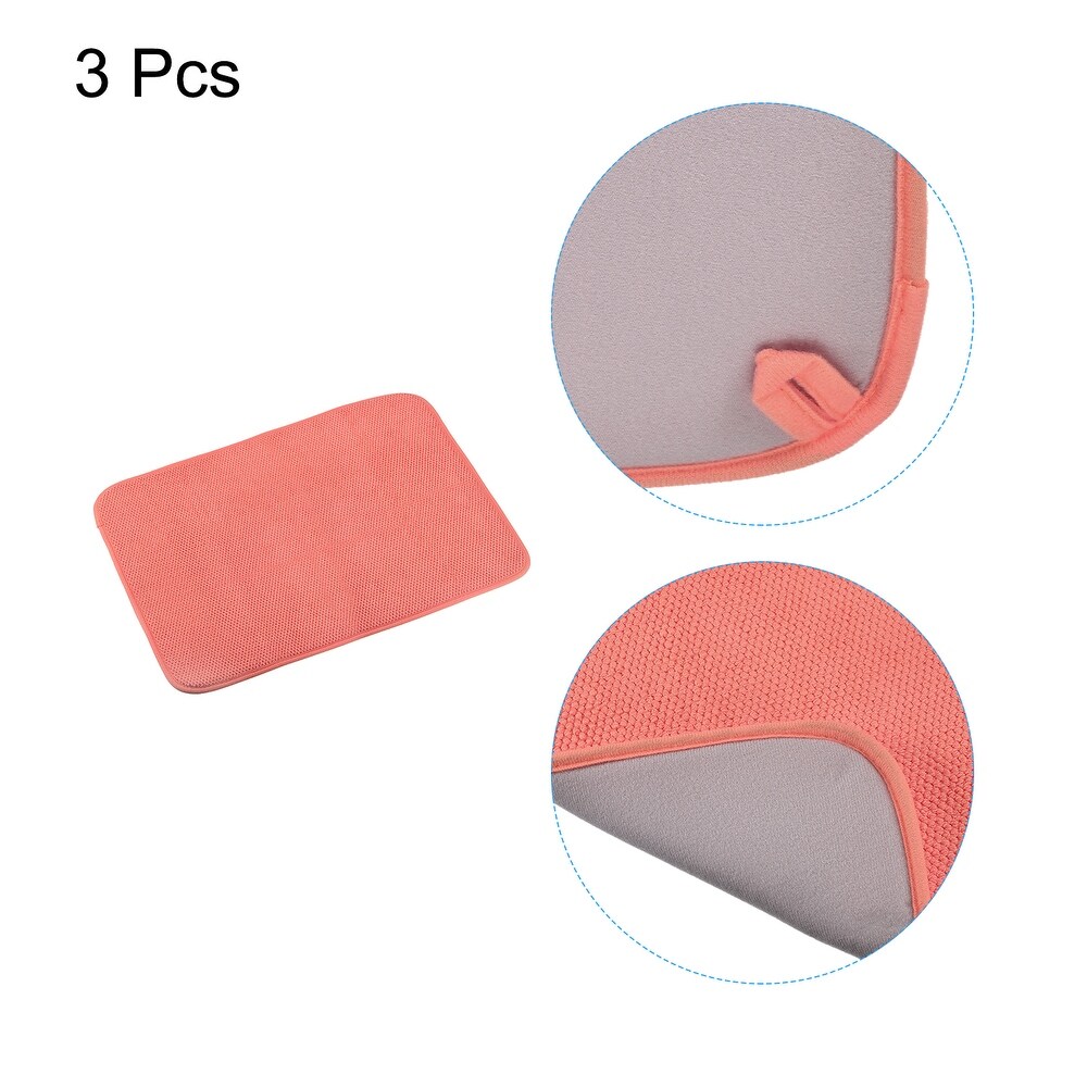 3pcs Microfibre Dish Drying Mat Kitchen Absorbent Dishes Drainer Mats