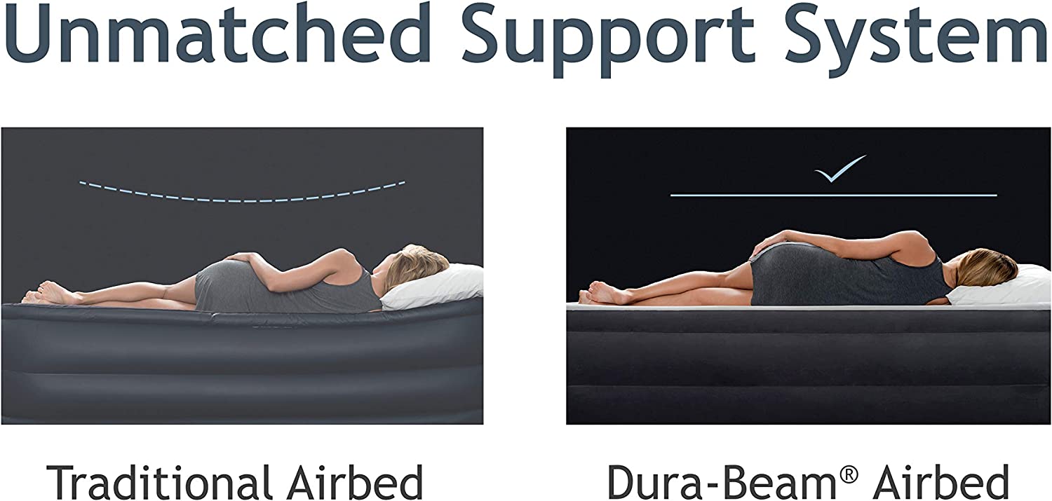 Dura-Beam Deluxe Comfort Plush Air Mattress Series with Internal Pump