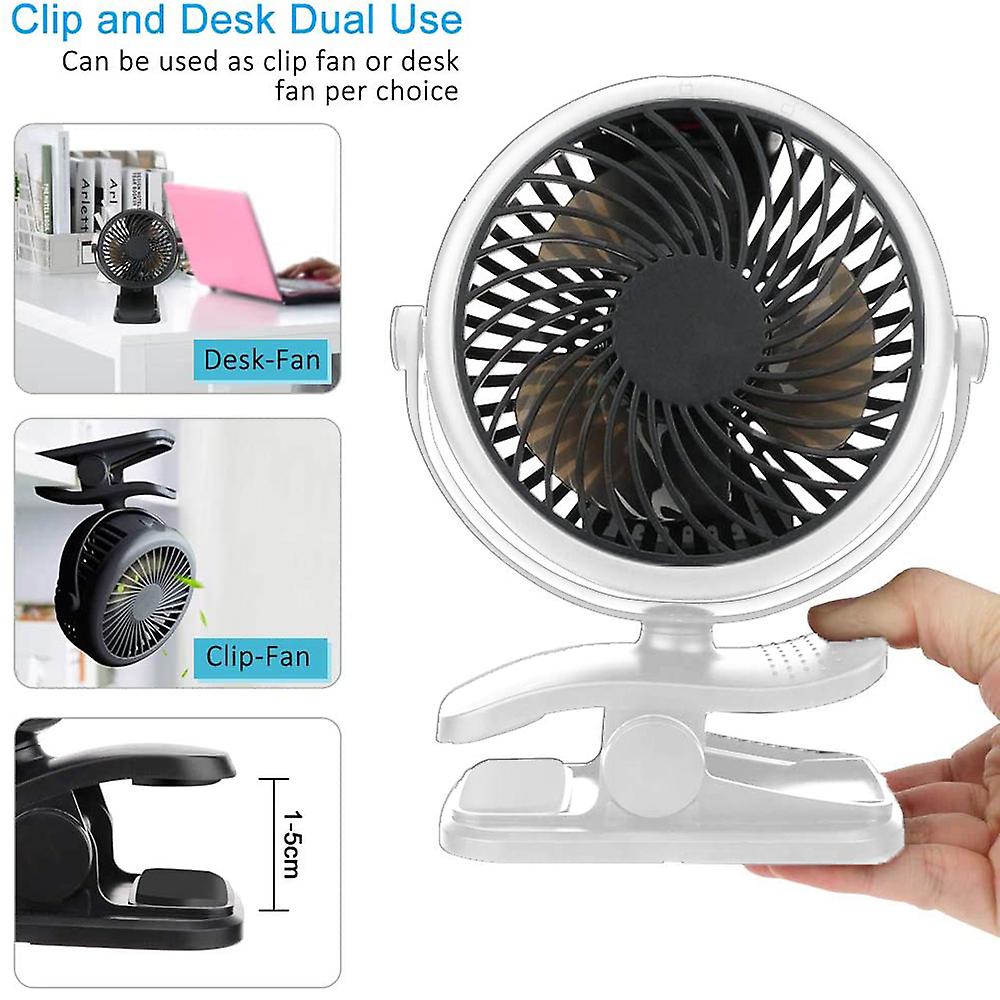 Rechargeable Small Fan - Black And Whitehousehold Products