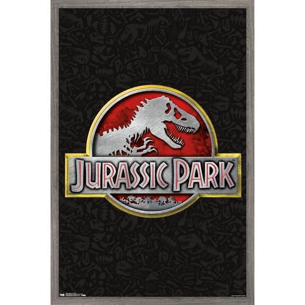 Trends International Jurassic Park Logo Framed Wall Poster Prints