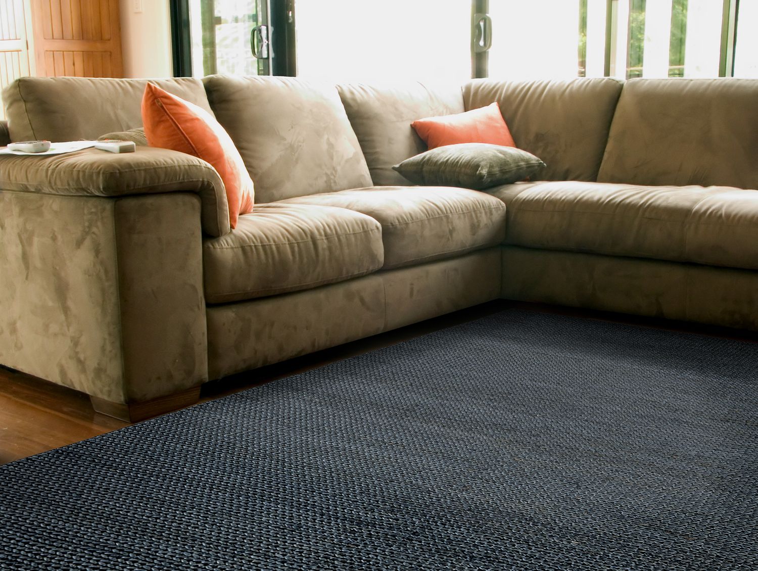 Lorne Hand Woven Dark Navy Blue Rug by BD Fine