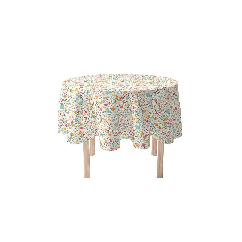 Round Tablecloth， 100% Polyester， 70 Round， Blooming Springs