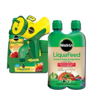 Miracle-Gro LiquaFeed 16 oz. All Purpose Plant Food Advance Starter Kit and 32 oz. Tomato Fruits and Vegetables Refill Bundle VB02191