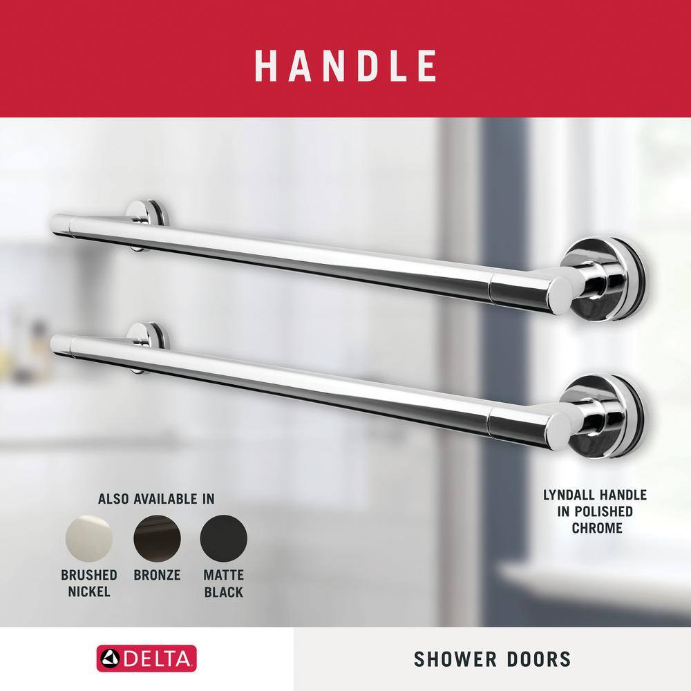 Delta Lyndall 60 in. x 70 in. Semi-Frameless Traditional Sliding Shower Door in Chrome with Rain Glass 1117970