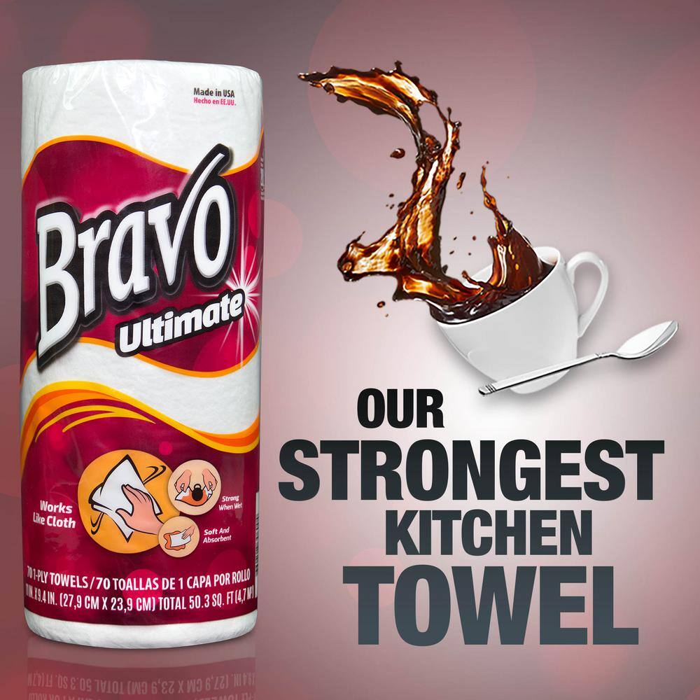 Bravo Premium White Paper Towels (30 Rolls of 70 Sheets) 30600