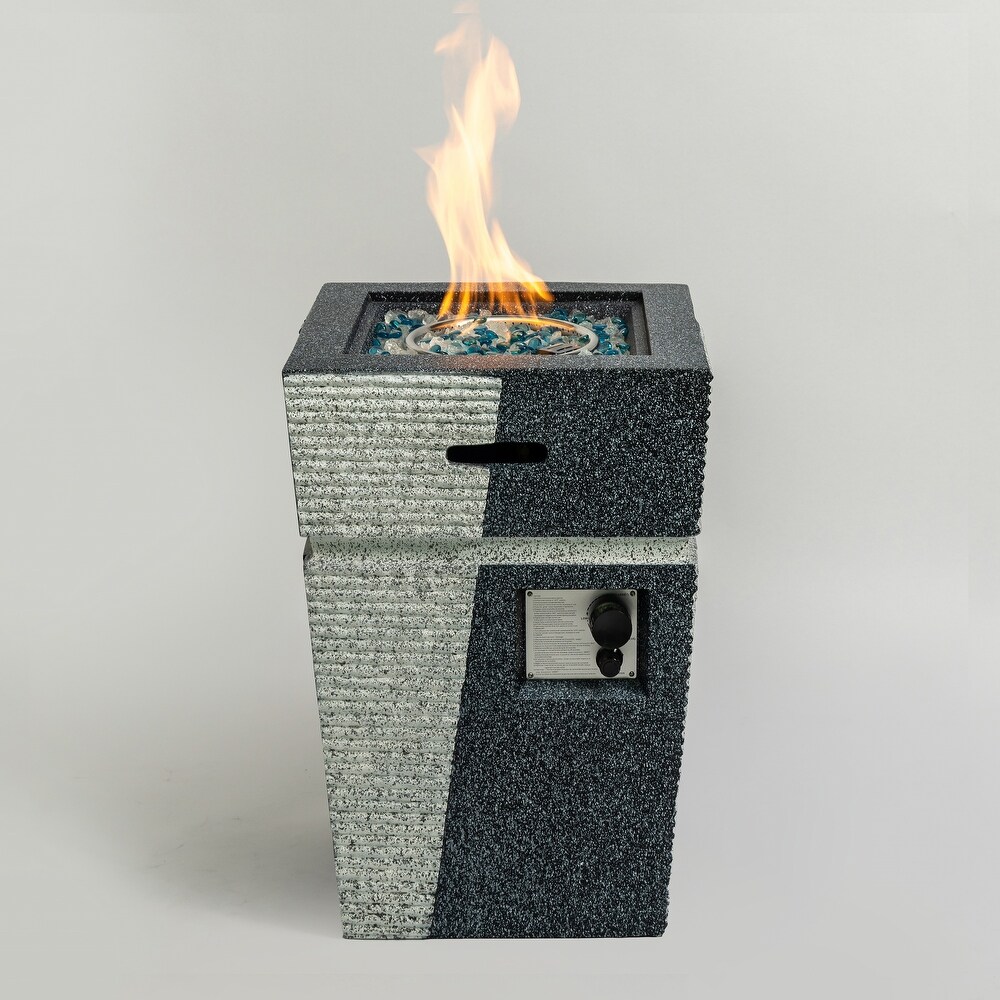 Outdoor Concrete Fire Pit  Light Grey Blue