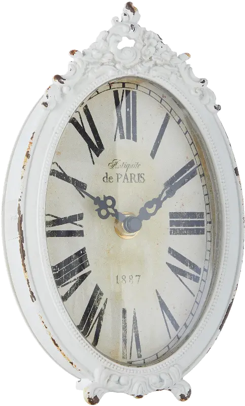 8 Inch White Vintage Clock