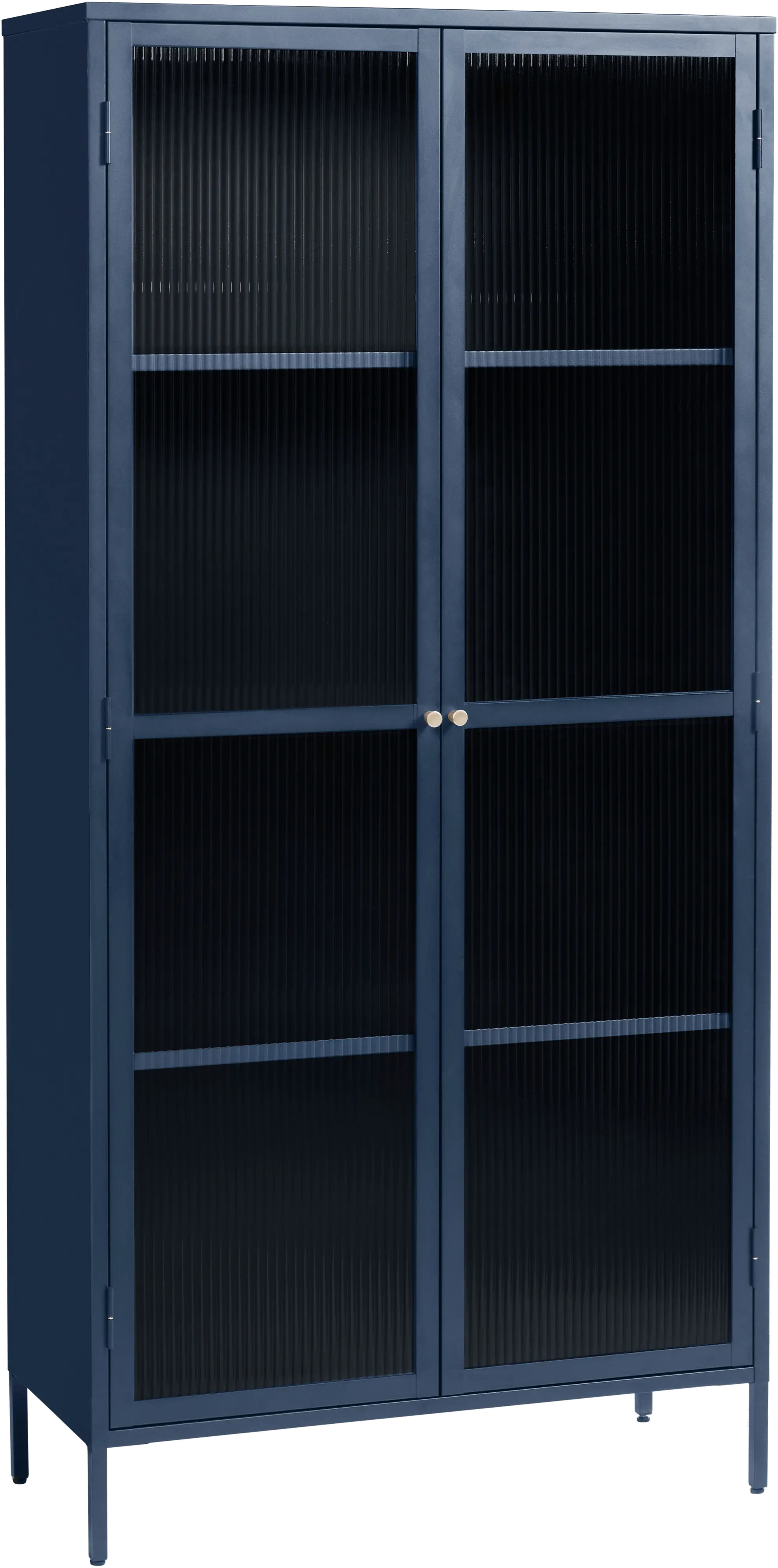 Bronco Blue Metal and Glass 75 Tall Display Cabinet