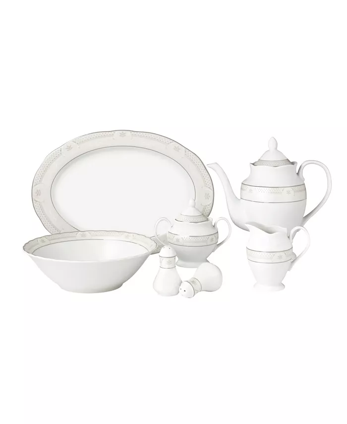 Lorren Home Trends Atara Wavy 57-PC Dinnerware Set Service for 8