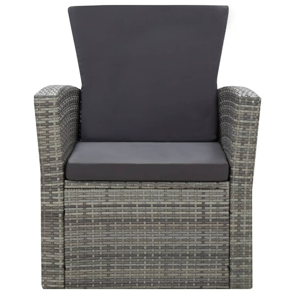 4 Piece Garden Lounge Set with Cushions Poly Rattan Gray - Overstock - 35107067