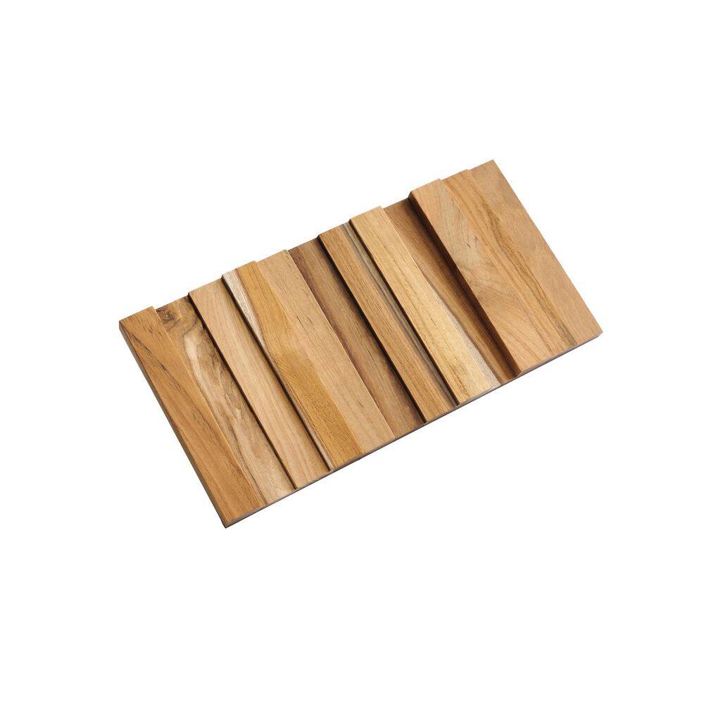 WALL!SUPPLY 0.79 in. x 7.09 in. x 14.17 in. UltraWood Teak Natural Jointless Vertical Wall Paneling (16-Pack) 22760132