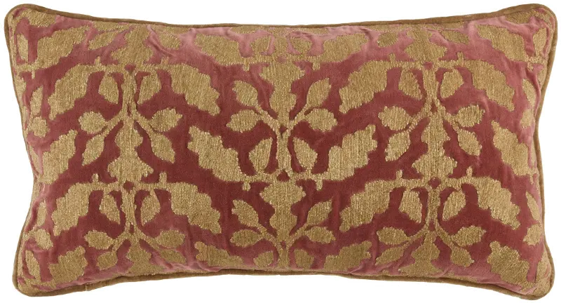 Wheat and Reddish Brown Throw Pillow