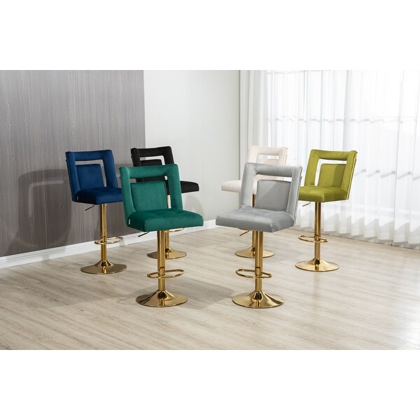 Vintage Luxury Swivel Bar Stools， Counter Height Dining Chairs with Back and Footrest