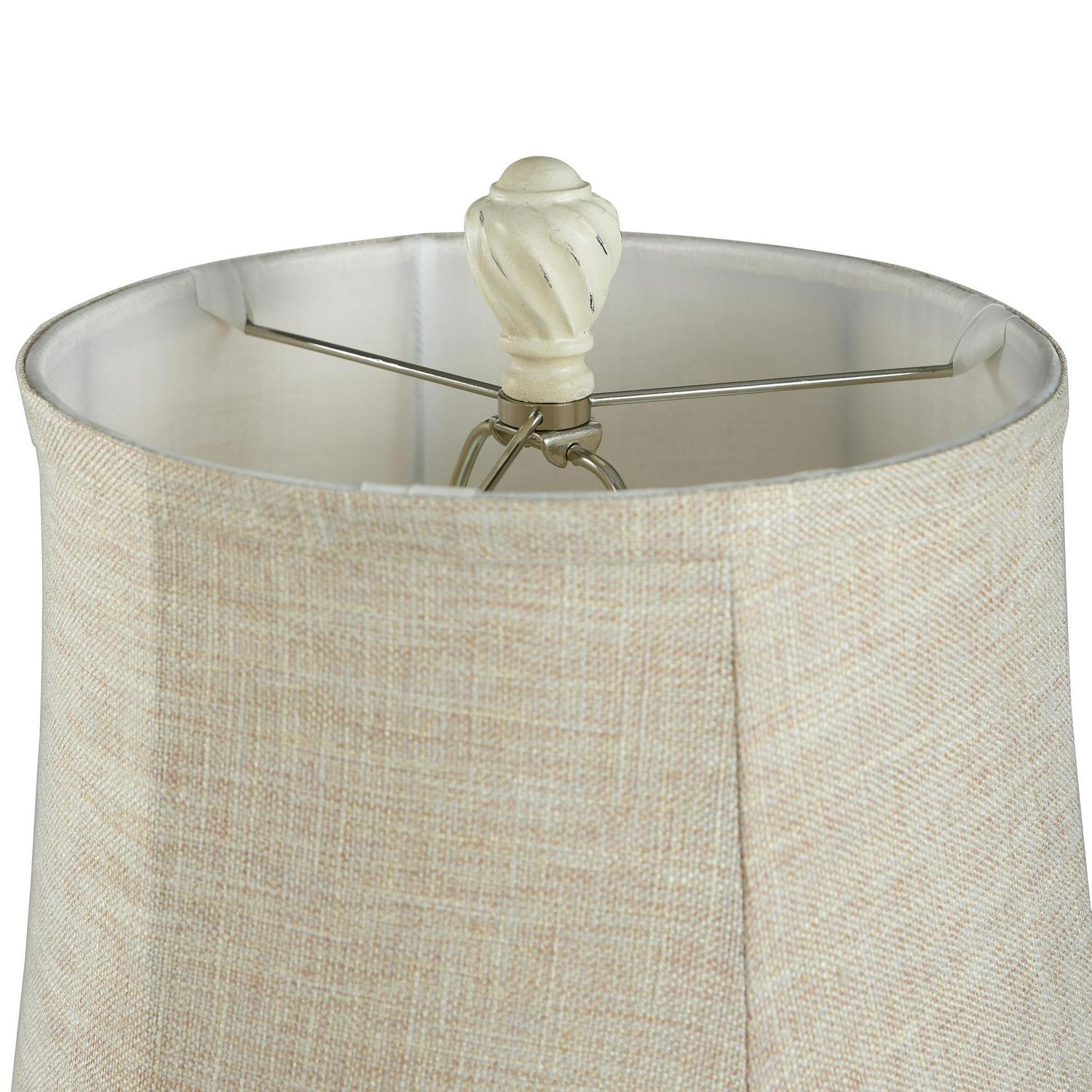 Cameron Table Lamp  Distressed Cream Grey With Gold Highlight  Cream