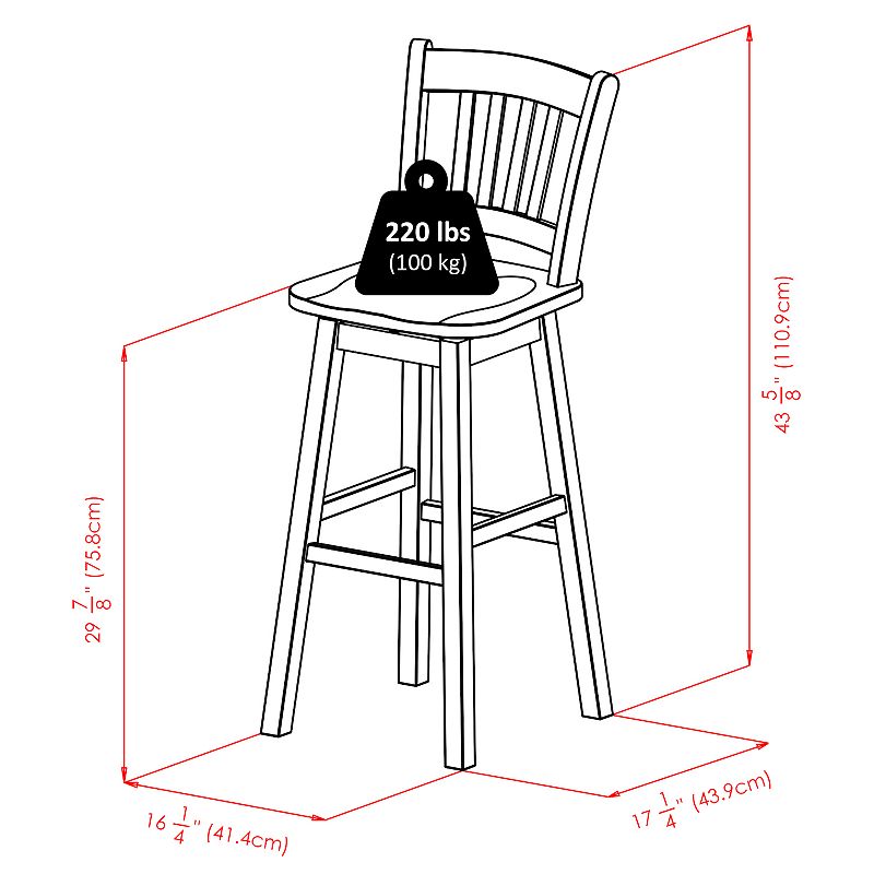 Winsome Wood Fina Swivel Seat Bar Stool