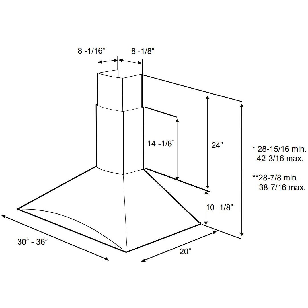 Elica 30-inch Foglia Wall Mount Range Hood EFG630S1