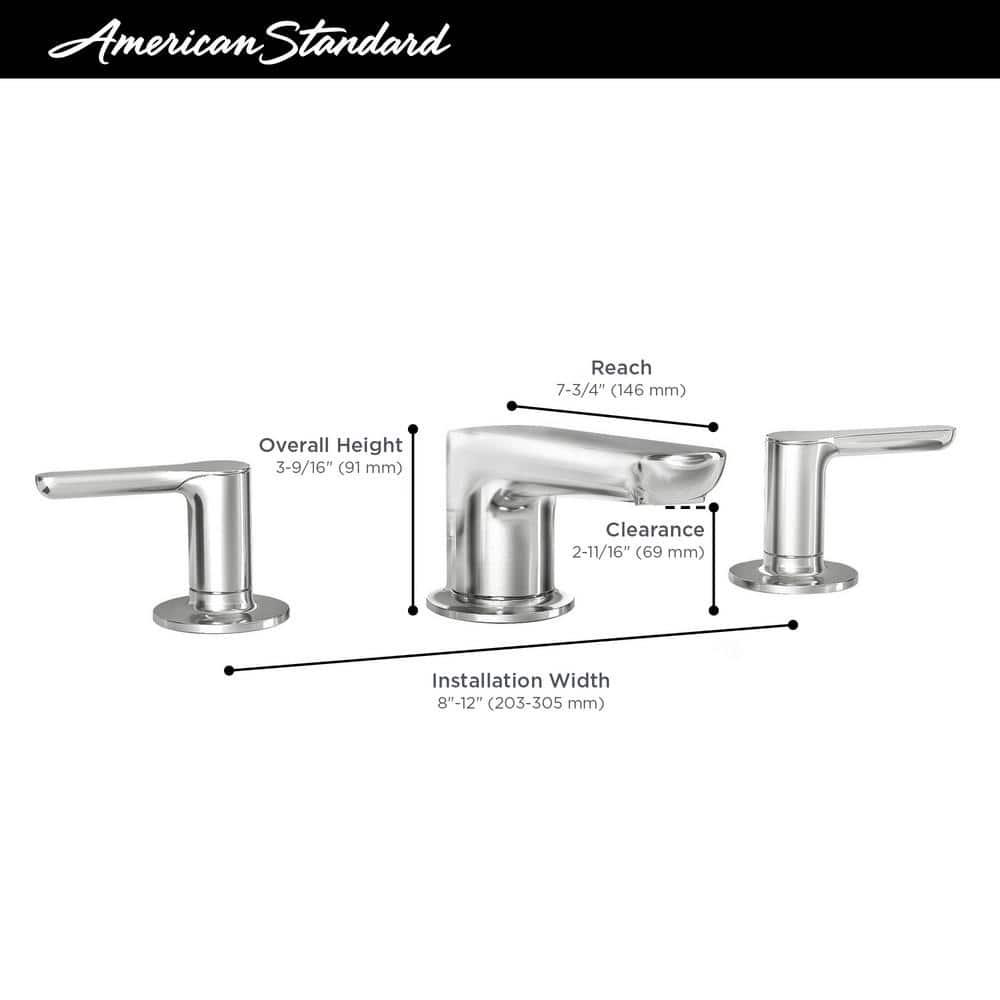 American Standard Studio S 8 in Widespread 2Handle Low Spout Bathroom Faucet in Matte Black