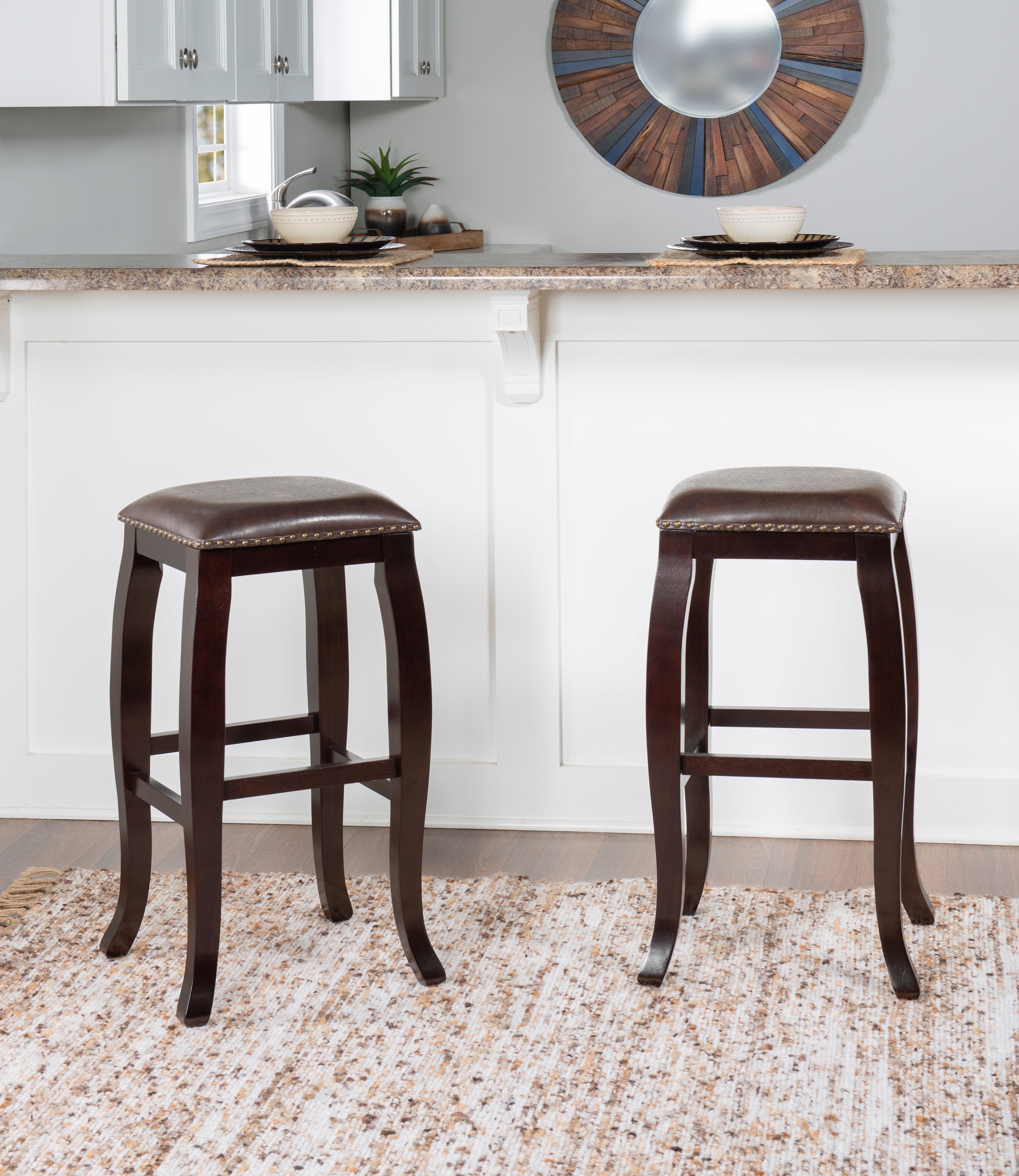 San Francisco Square Top Bar Stool - Brown