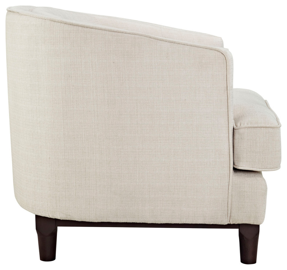 Aurora Beige Upholstered Fabric Armchair   Midcentury   Armchairs And Accent Chairs   by V.S.D Furniture  Houzz