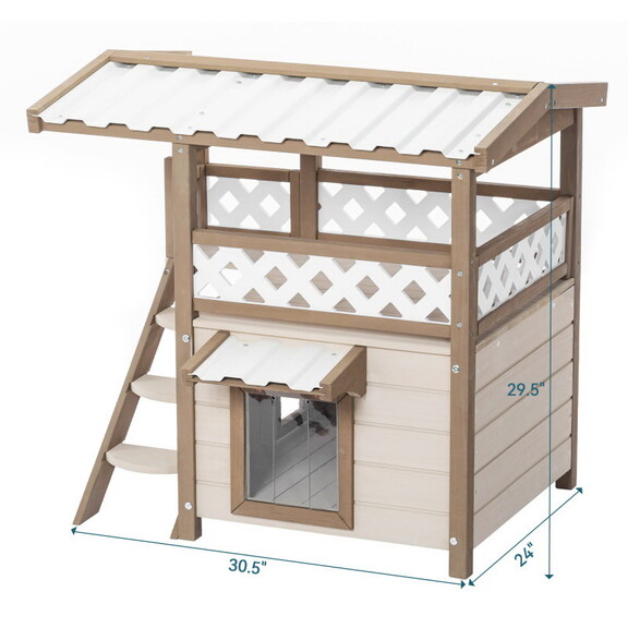 Feral Cat House Outdoor Indoor Kitty Houses with D...