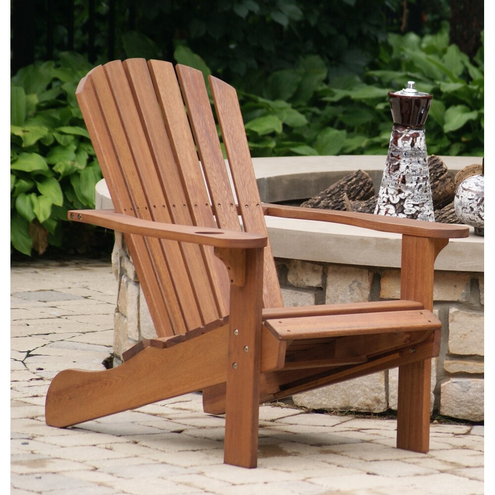 Eucalyptus Adirondack Chair with Built in Ottoman