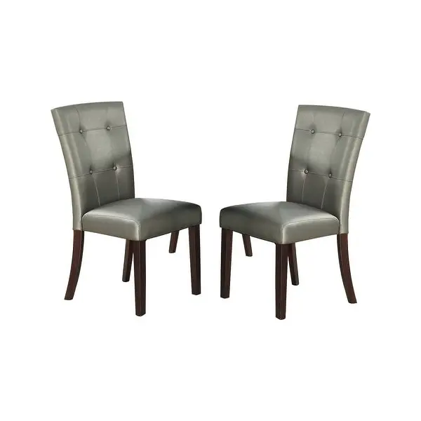 Leather Upholstered Dining Chair Set of 2)Wood Frame with Button Tufted Upholstery for Restaurant Home Kitchen Living Room