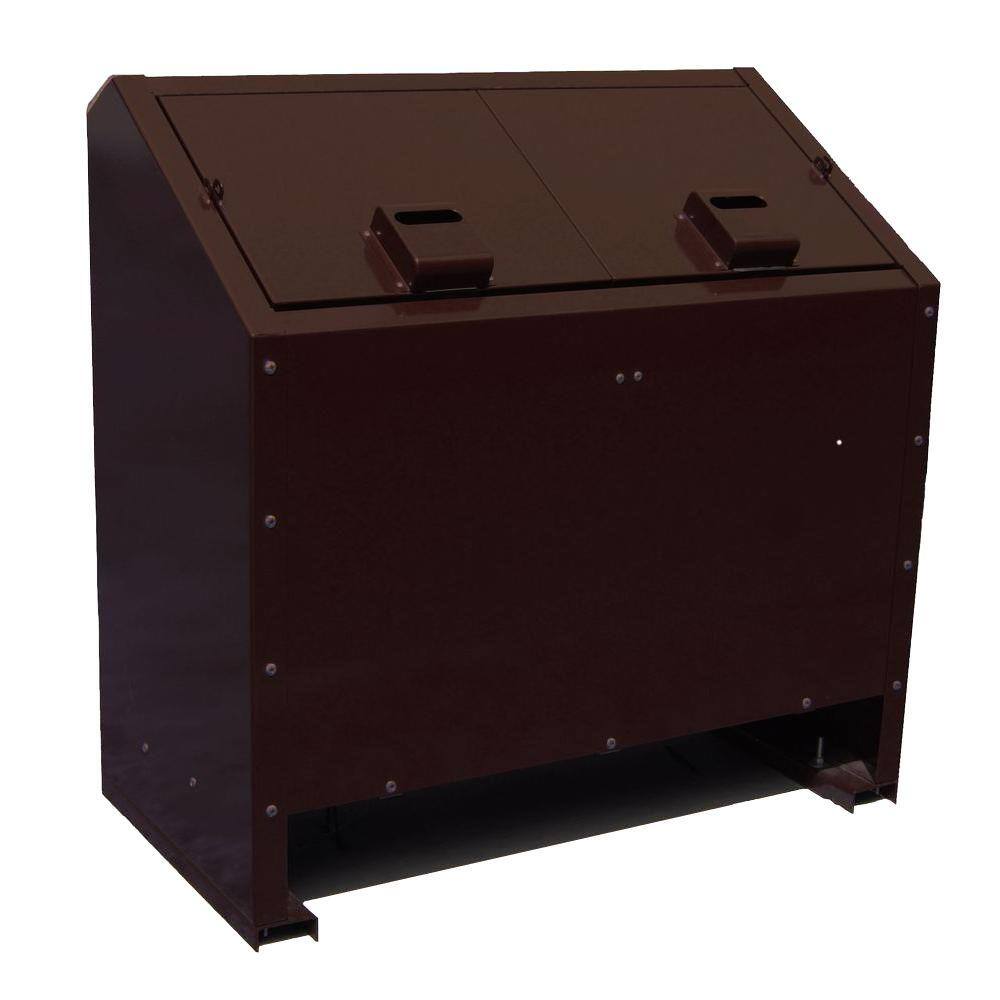 Paris 68 Gal. Metal Animal Proof Trash Can in Brown 461-314-0002