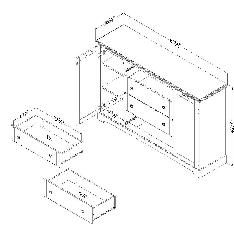 South Shore Lilak 4-Drawer Dresser with Doors