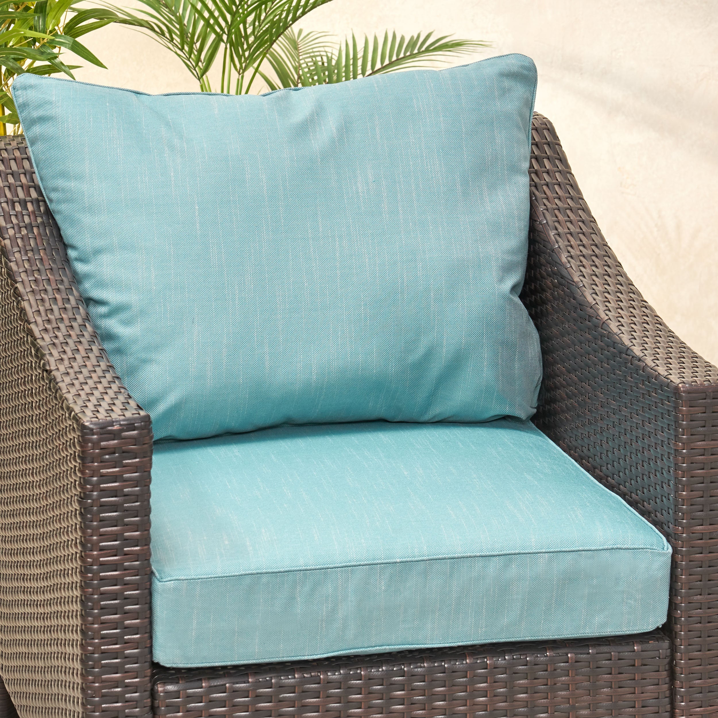 Luciella Outdoor Water Resistant Fabric Club Chair Cushions with Piping