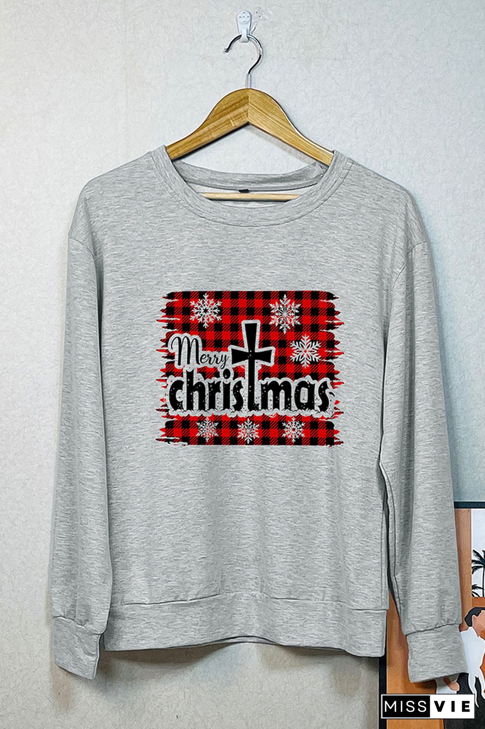 Christmas Cross Pullover Longsleeve Sweatshirt Wholesale