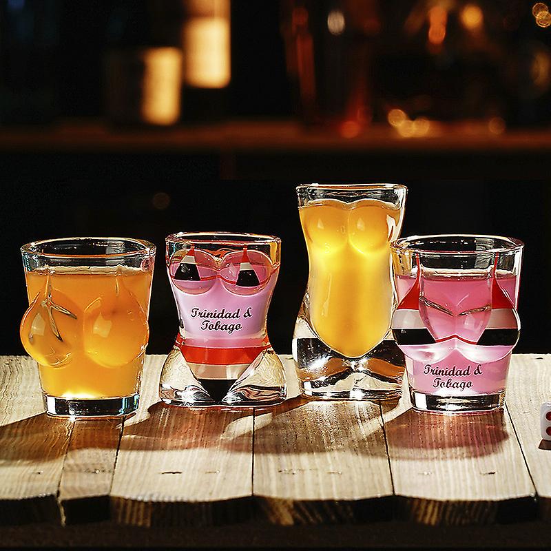 Creative Body Shape Glass Cup Whiskey Glasses Wine Sglass Cup Sexy Lady Men Body Shape Chest Beer Cup For Vodka Whiskey Beer