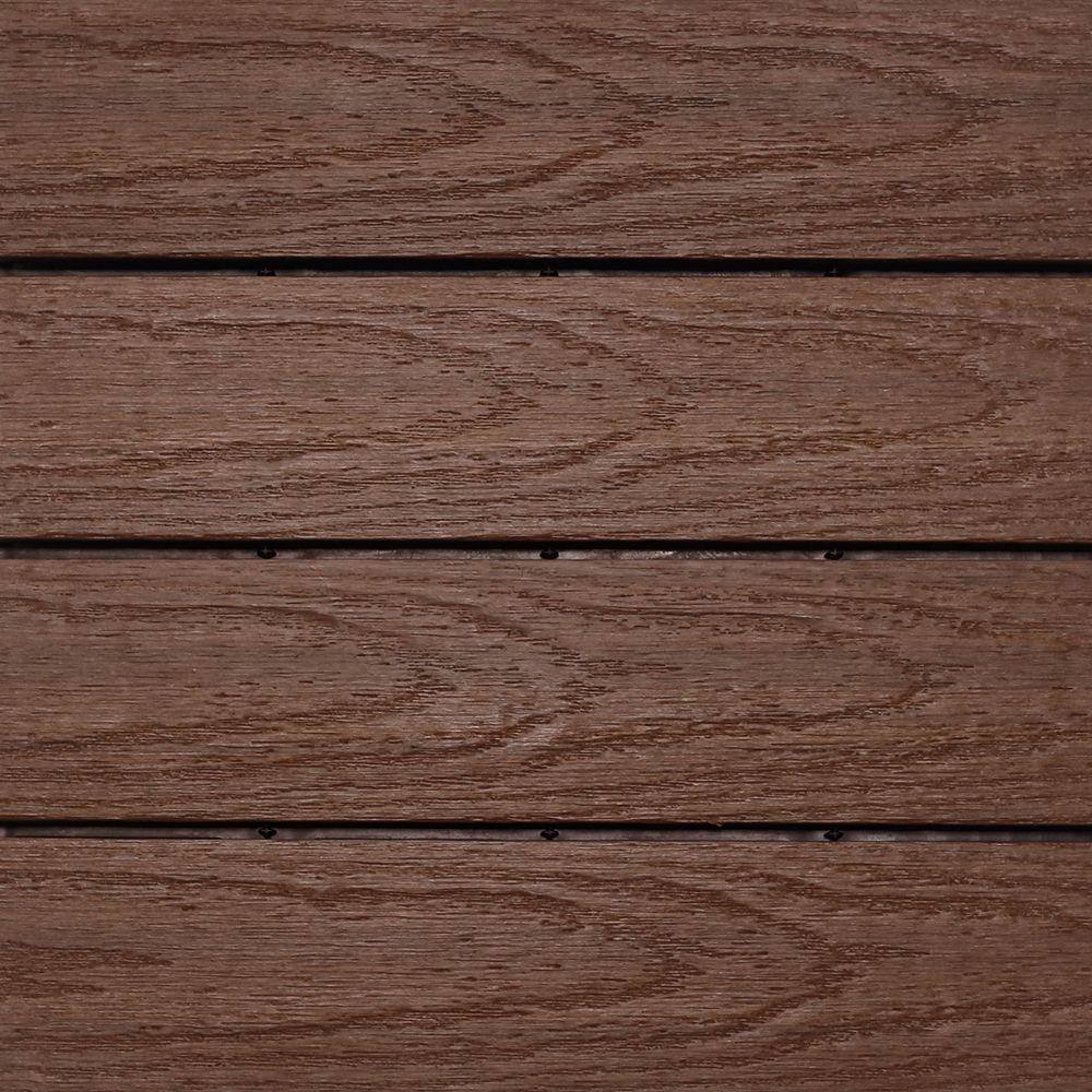 NewTechWood UltraShield Naturale 1 ft. x 1 ft. Quick Deck Outdoor Composite Deck Tile Sample in California Redwood US-QD-ZX-RW-S