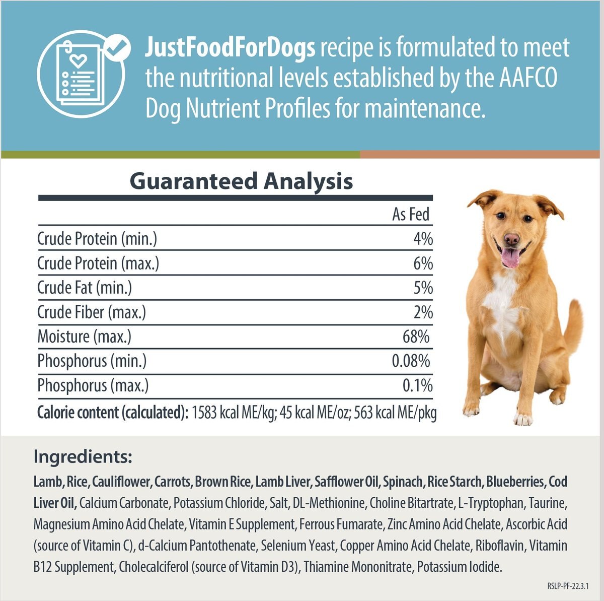 JustFoodForDogs Veterinary Diet PantryFresh Renal Support Low Protein Shelf-Stable Fresh Dog Food， 12.5-oz pouch， case of 12