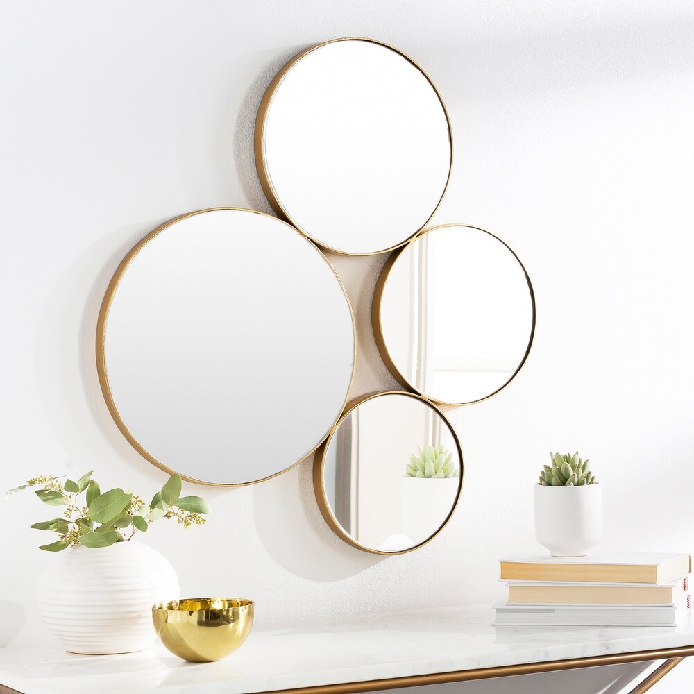 Artistic Weavers Cohn Modern Gold Abstract Round Wall Mirror   28\