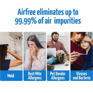 AirFree 450 sq. ft Filterless Filter-Free Technology Patented Thermodynamic TSS Air Purifier White Silent Operation P1000