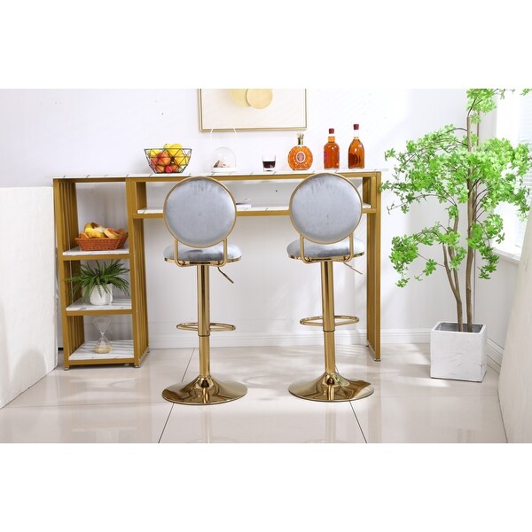 Bar Stools Dining Chairs with Footrest， Set of 2