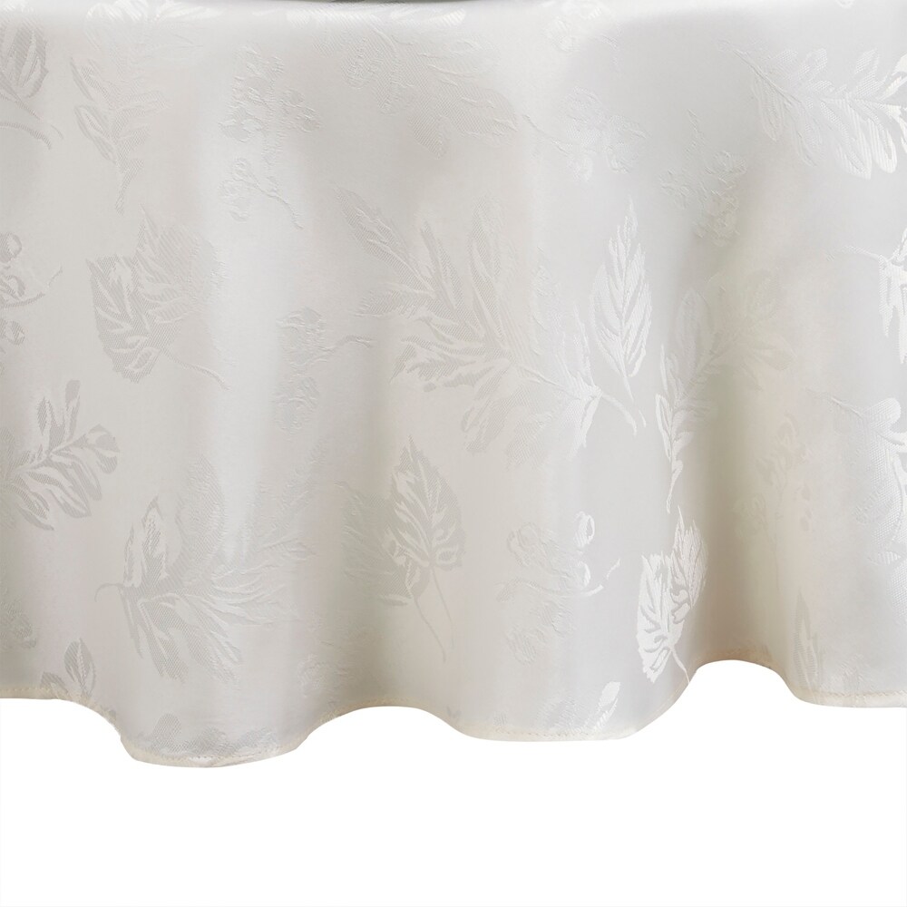 Elegant Woven Leaves Jacquard Damask Tablecloth