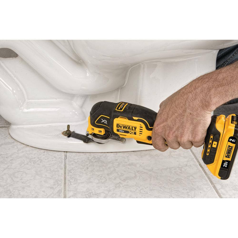 DW 20V MAX XR Cordless Brushless 3-Speed Oscillating Multi-Tool with 20V MAX XR Premium Lithium-Ion 6.0Ah  4.0Ah Batteries DCS356BWCB246CK